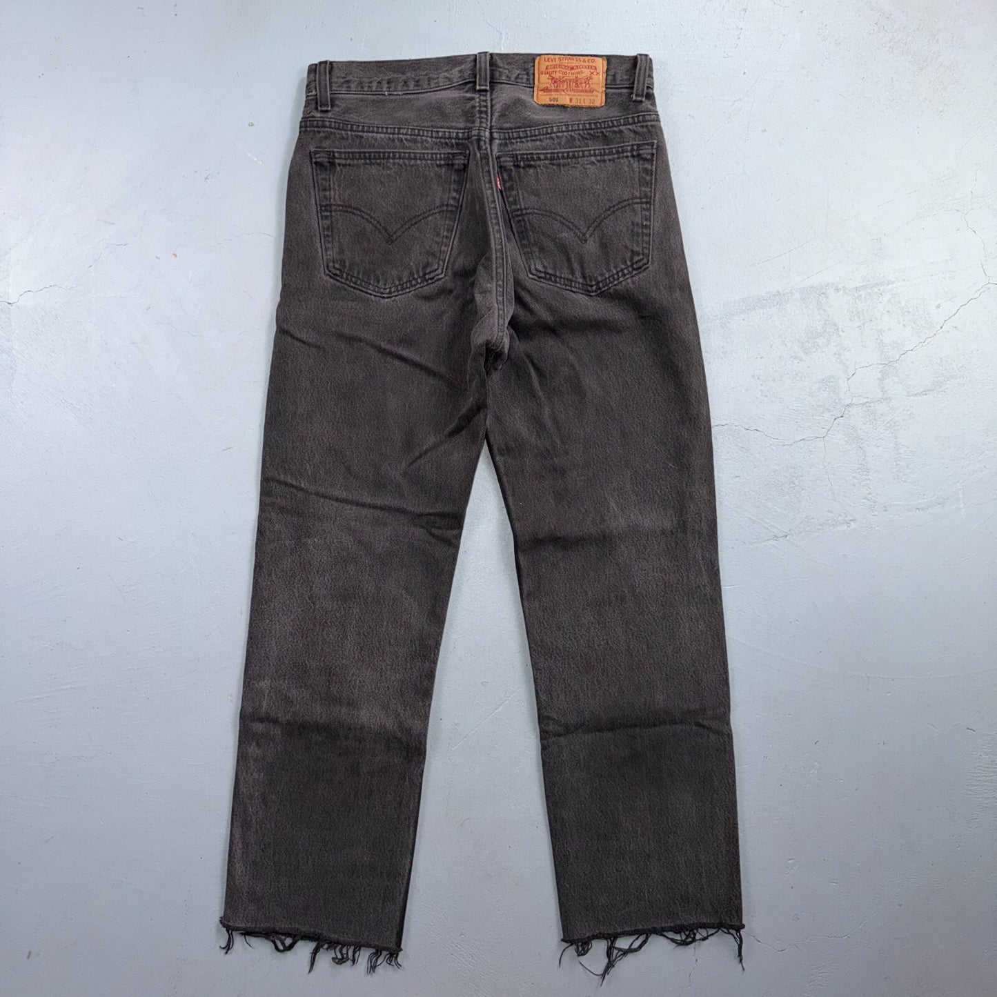 Levis 501 Vintage 90s USA XX Straight Leg Jeans Black Light Wash 31x32 Act 30x27
