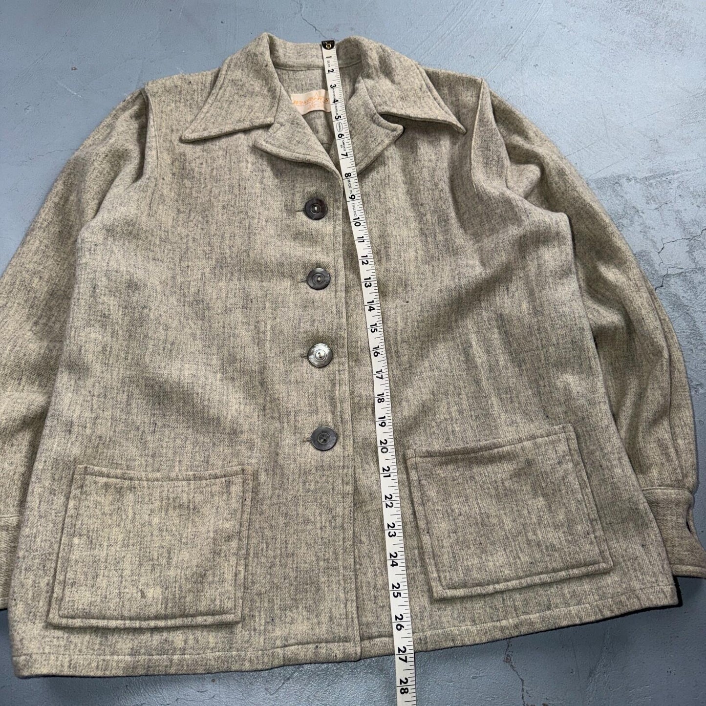 Vintage 1950s Western Star 49er Jacket Women’s Wool Coat Gray Pinup Rockabilly