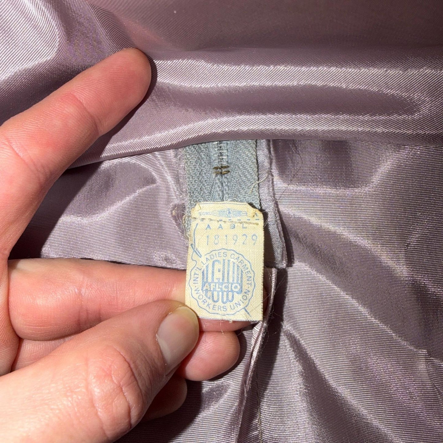 VTG 1950s Sheer Organza Dress Mauve Gray Full Skirt Union Made Party 50s Belted