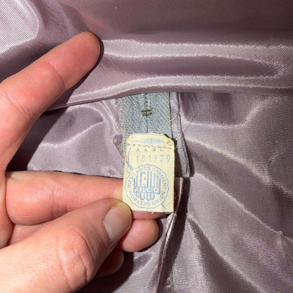 VTG 1950s Sheer Organza Dress Mauve Gray Full Skirt Union Made Party 50s Belted