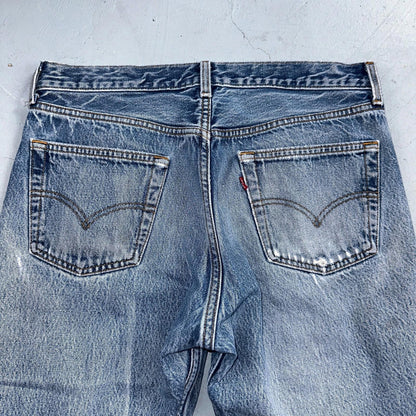 Levis 501 Vintage 90s USA XX Straight Leg Jeans Blue Light Wash 35x32 Act 31x29