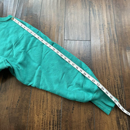 Vintage Champion 90s USA Teal Reverse Weave Sweatshirt Blank 70s Gusset Jumper
