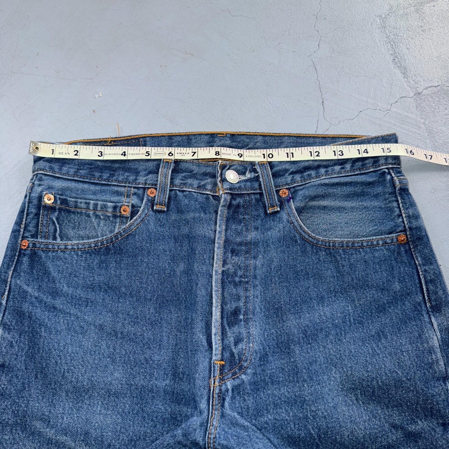 Levis 501 Vintage 90s USA XX Straight Leg Jeans Blue Med Wash 32x36 Act 31x33