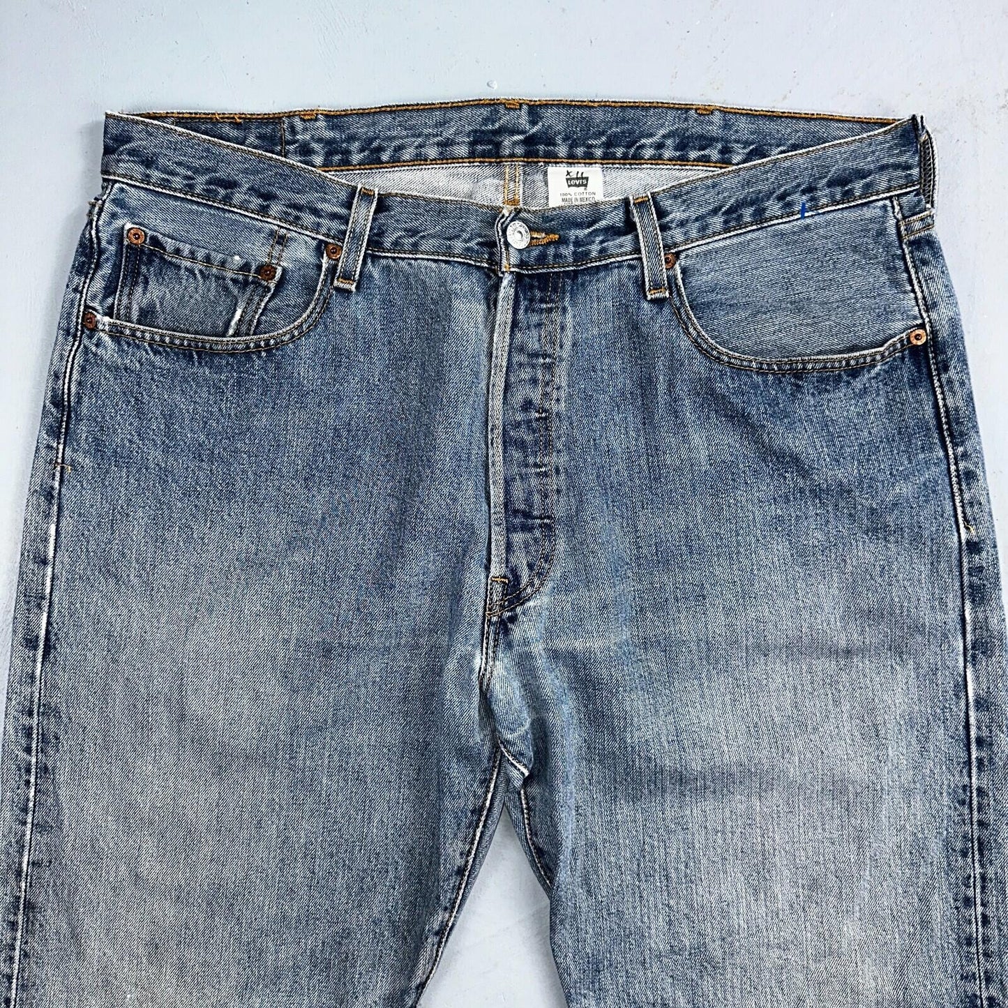 Levis 501 Vintage 90s XX Straight Leg Jeans Y2K Light Wash 38x32 Act 38x32