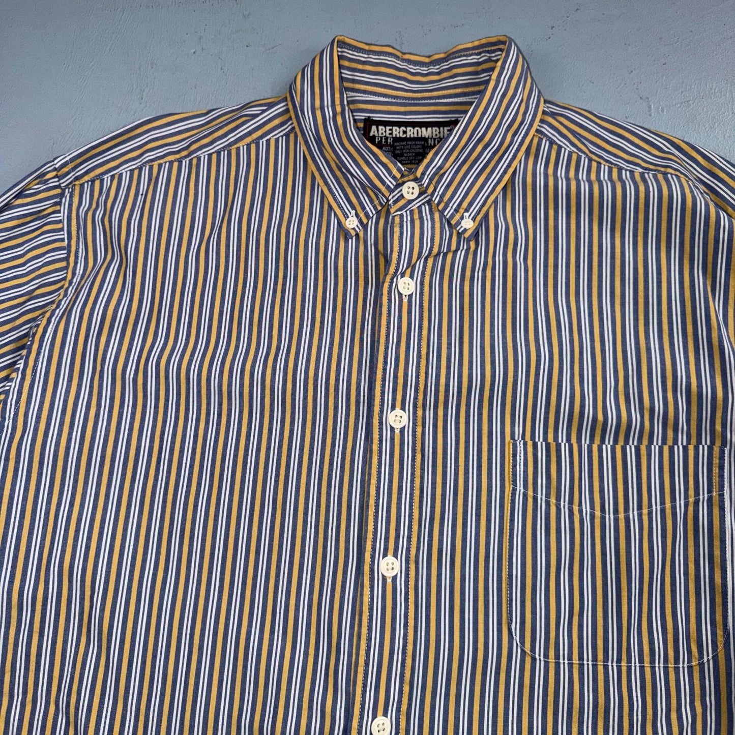 Vintage Abercrombie & Fitch Button Down Shirt Men Large Striped Long Sleeve Y2K