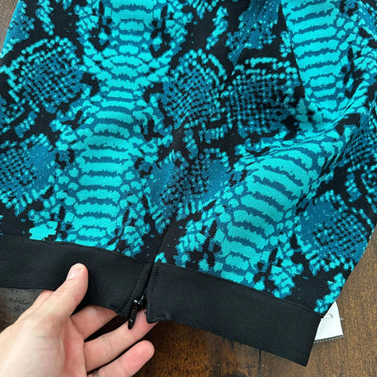Vintage Yoga Crazy Print Hippie Boot Cut Beach Teal Green Black Gym 90s Y2K