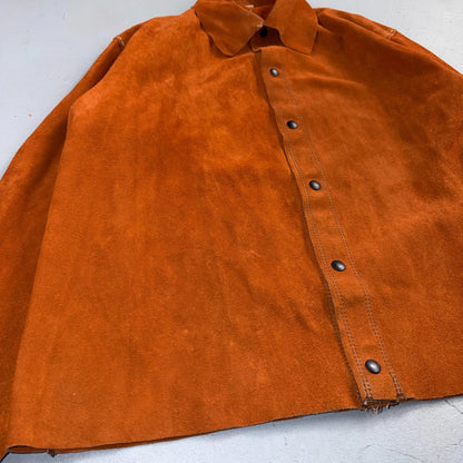 VTG 60s 50s Brown Suede Leather Button Jacket Western Snap Rockabilly Staple