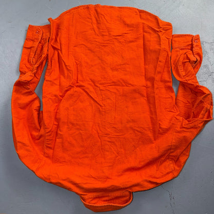 VTG 70s Penneys Big Mac Orange Chamois Cloth Work Shirt Heavy Flannel Rare Color