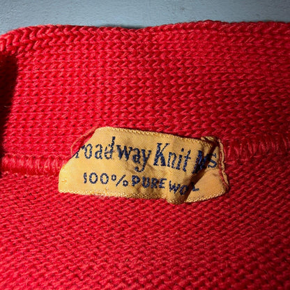 VTG Broadway Knitting Mills Mens S/M Cardigan 50s 60s Grunge Rockabilly Mod