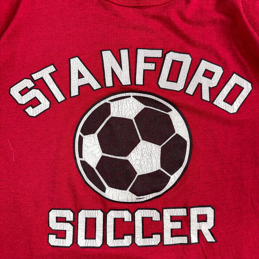 Stanford Soccer Russell Athletic USA VTG T Shirt Single Stitch Sports Red Graphi