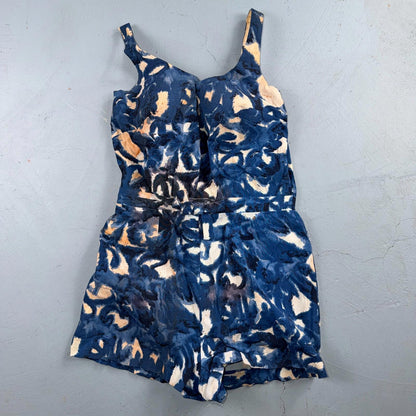VTG 1950s Women’s Blue Skort Dress Swimsuit California Rockabilly Swim Bodysuit