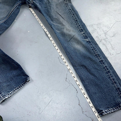 Levis 501 Vintage 90s USA XX Straight Leg Jeans Blue Med Wash 34x38 Act 31x33