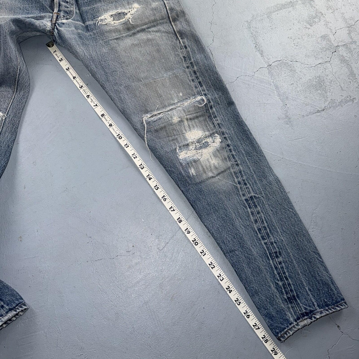 Levis 501 Vintage 70s SS Redline Selvedge USA XX Jeans Light Wash 32x28 Skinny