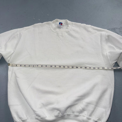 Russell Athletic XL Sweatshirt 90s VTG Crewneck White Basic Blank Essential