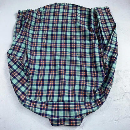 Polo Ralph Lauren Mens Long Sleeve Button Down Shirt Size M Plaid Green Blue