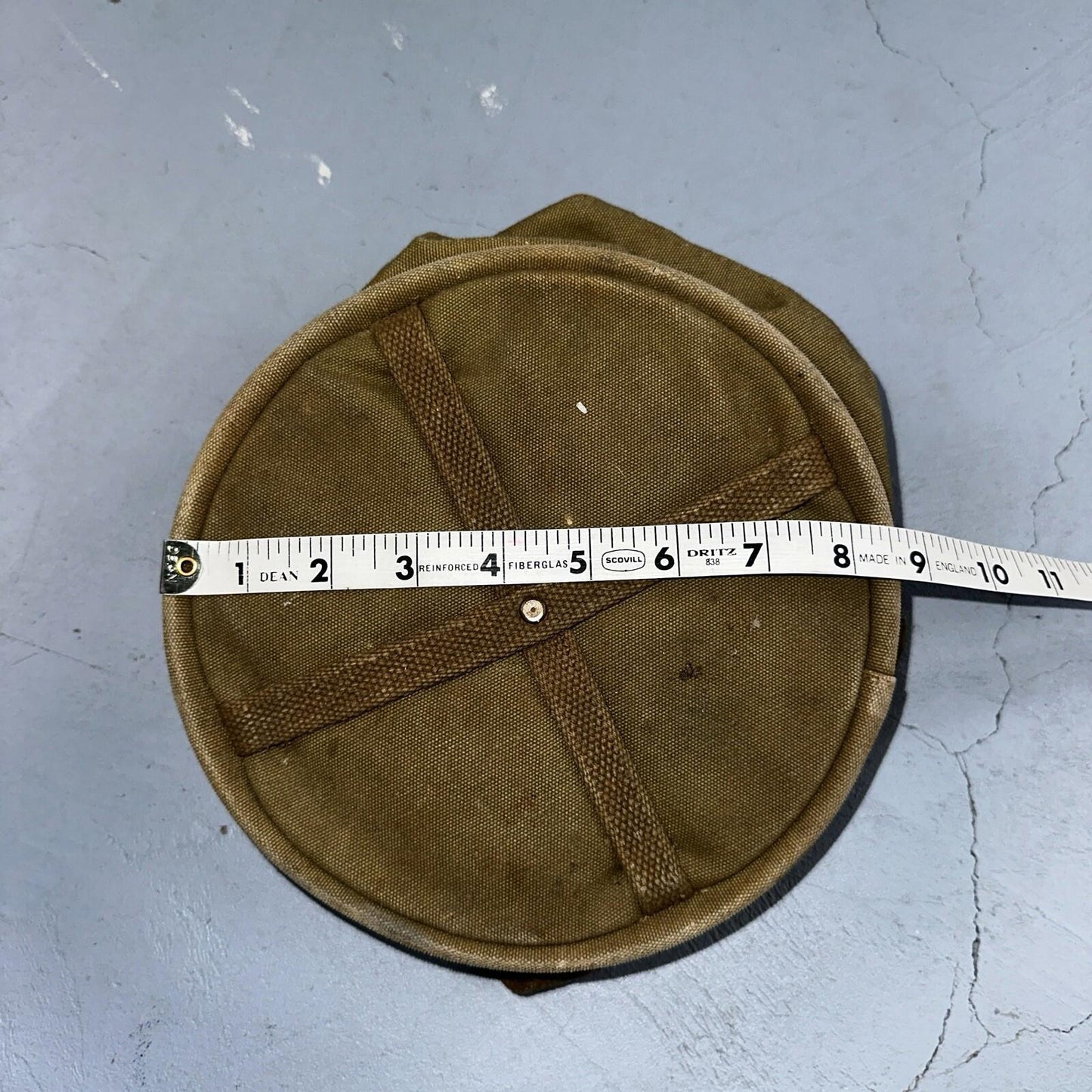 WWII US Army Cavalry Collapsable Folding Canvas Jeep Water Bucket 1943 40s Bag