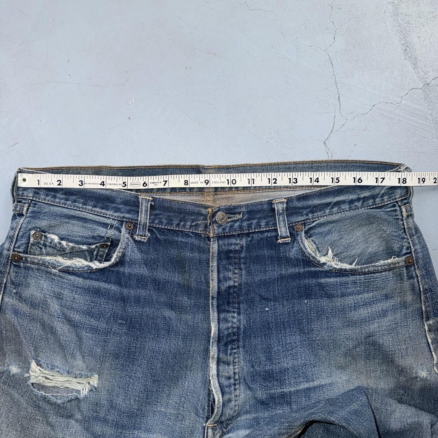 Levis 501 Big E Vintage 60s Redline Selvedge USA XX 1960s Jeans 66 Act 36x26