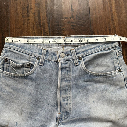 Levis Vintage 80s Redline Selvedge USA 501 XX Jeans Light Wash 33x34 Act 29x29