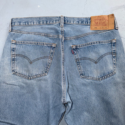 Levis 501 Vintage 90s USA XX Straight Leg Jeans Blue Light Wash 38x30 Act 37x29