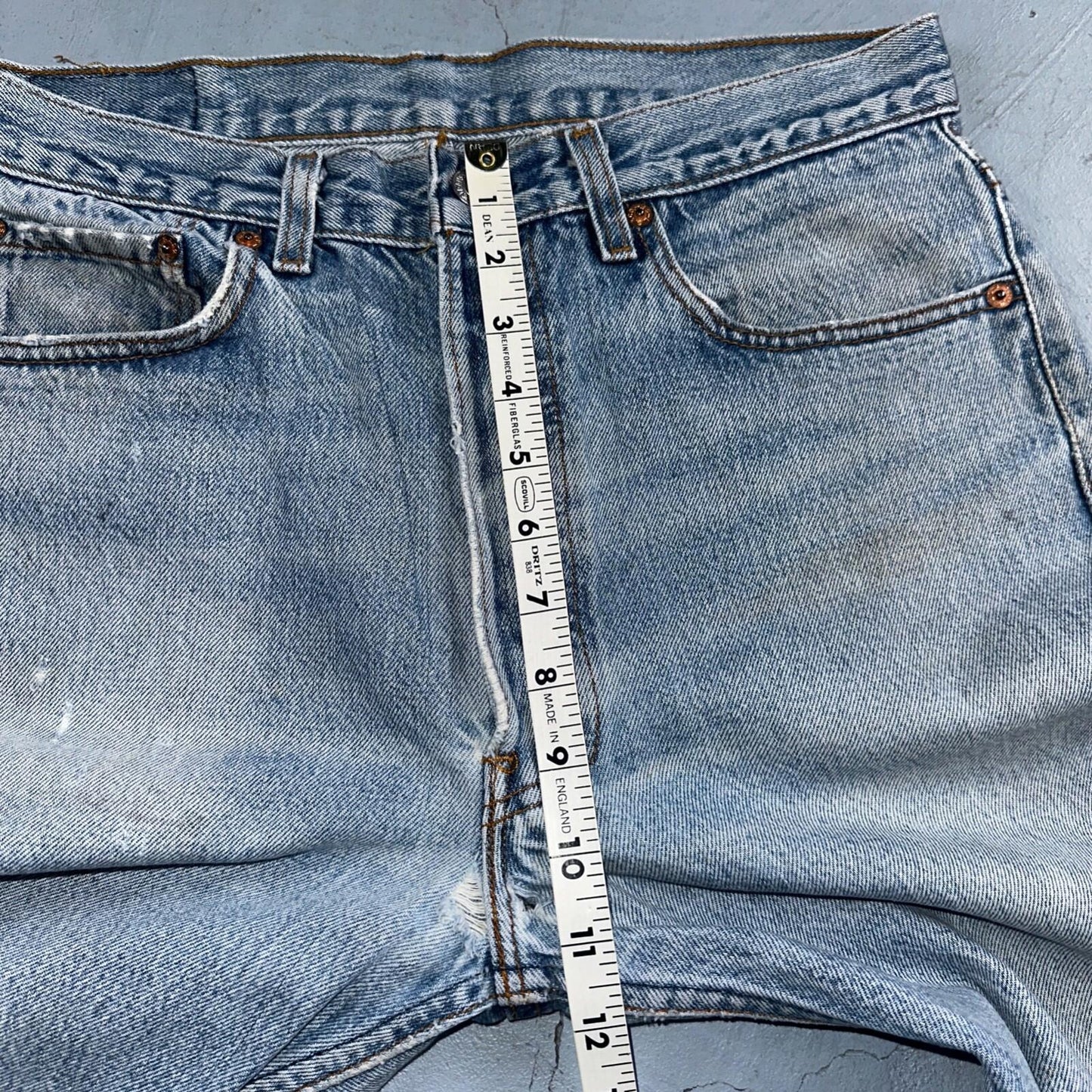 Levis 501 Vintage 90s USA XX Straight Leg Jeans Blue Light Wash 34x36 Act 31x32