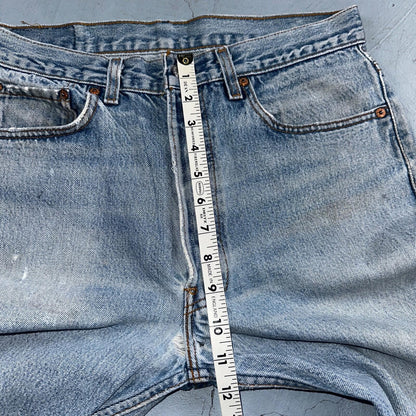 Levis 501 Vintage 90s USA XX Straight Leg Jeans Blue Light Wash 34x36 Act 31x32
