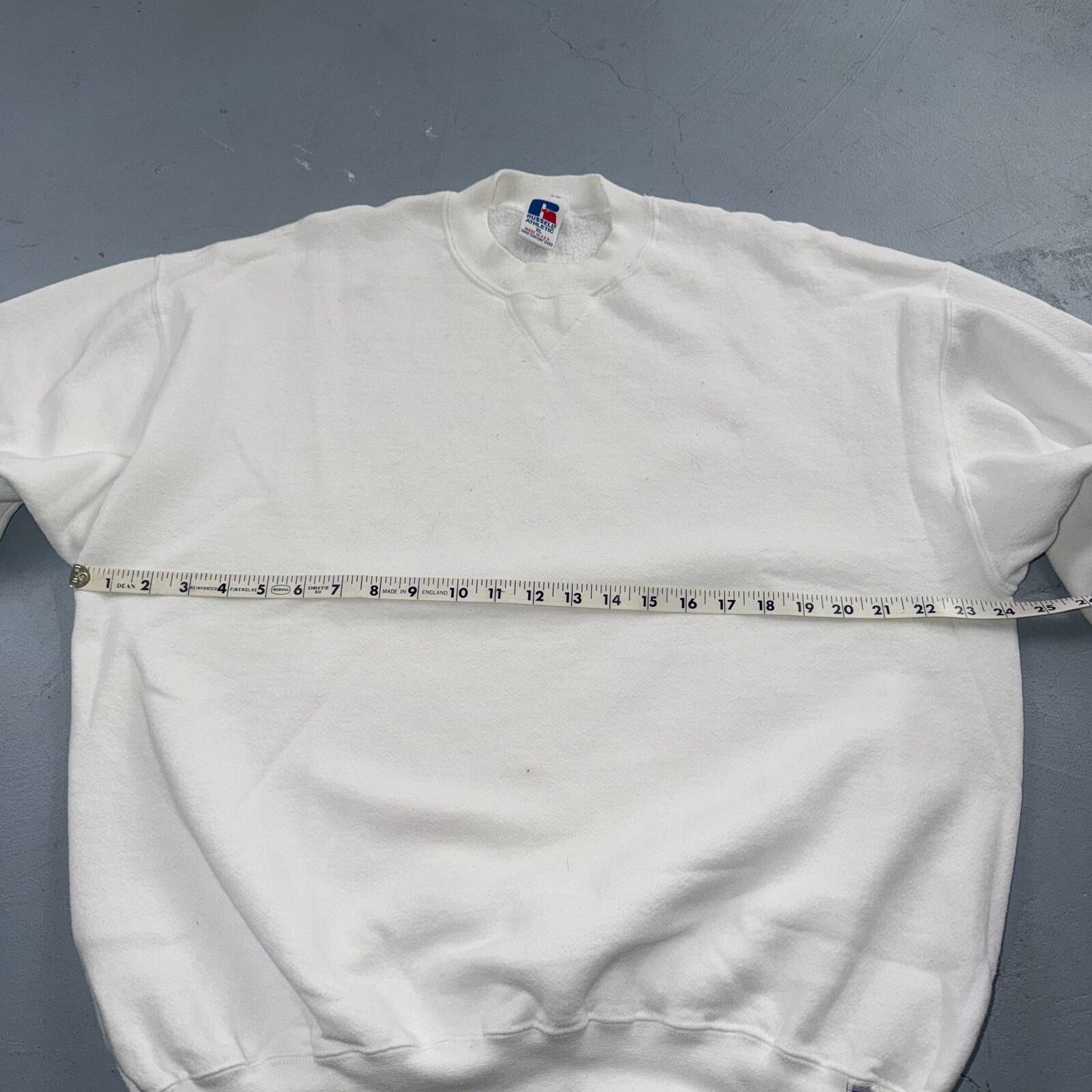 Russell Athletic XL Sweatshirt 90s VTG Crewneck White Basic Blank Essential