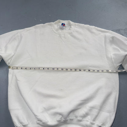 Russell Athletic XL Sweatshirt 90s VTG Crewneck White Basic Blank Essential