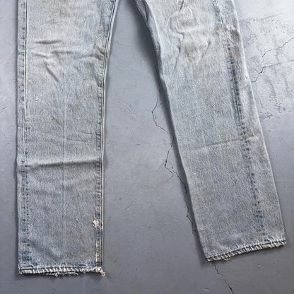 Levis 501 Vintage 80s USA XX Straight Leg Jeans Blue Light Wash 34x36 Act 31x34