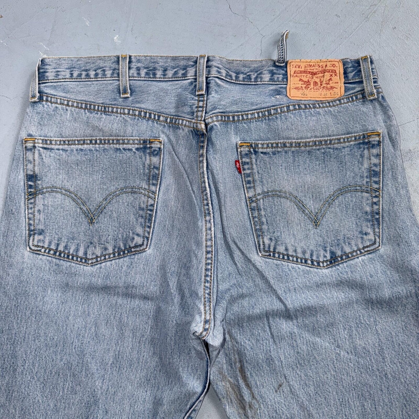 Levis 501 Vintage Y2K 90s XX Straight Leg Jeans Blue Light Wash 38x34 Act 36x34