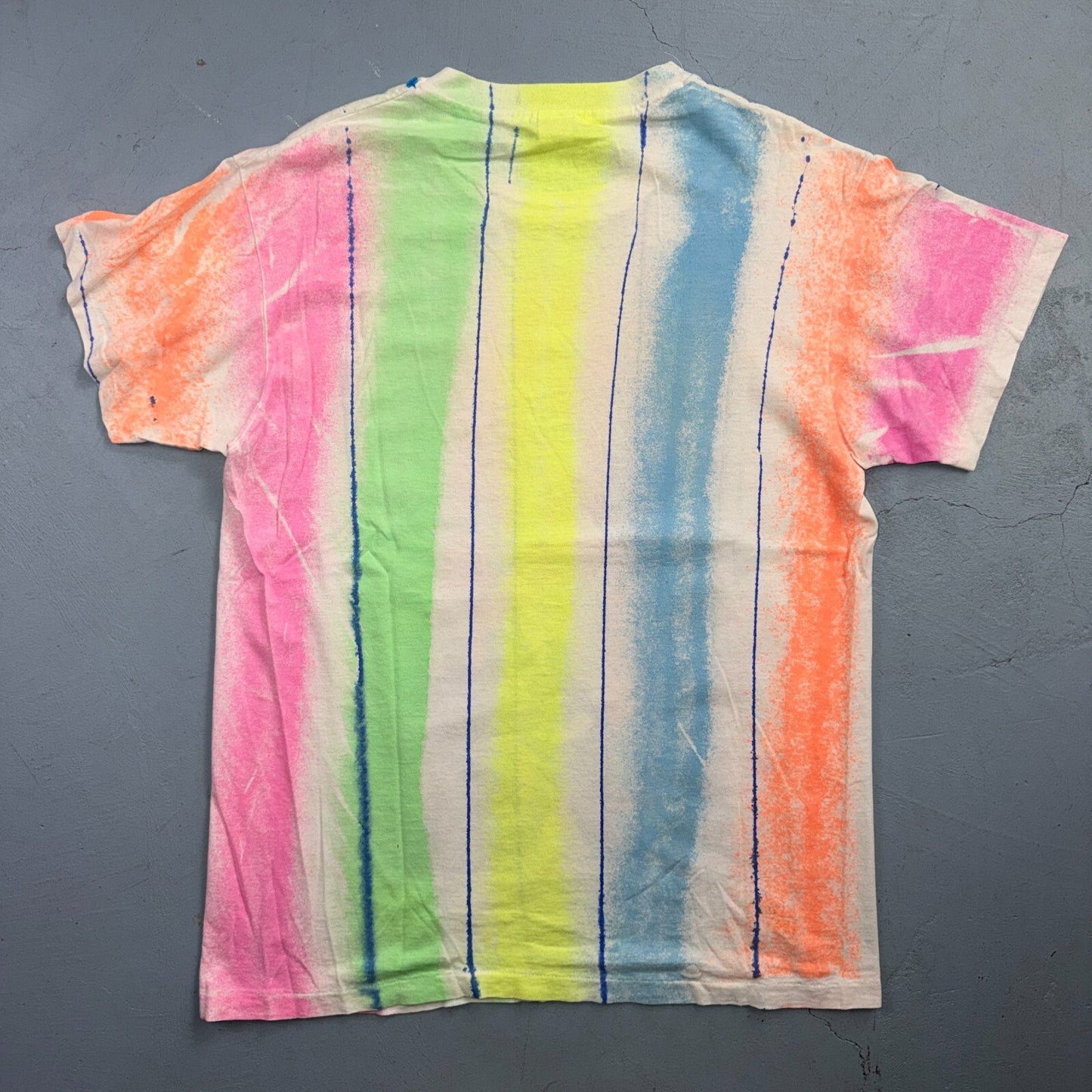VTG 80s New Kids On The Block T Shirt NKOTB Neon All Over Print Boy Band 1980s