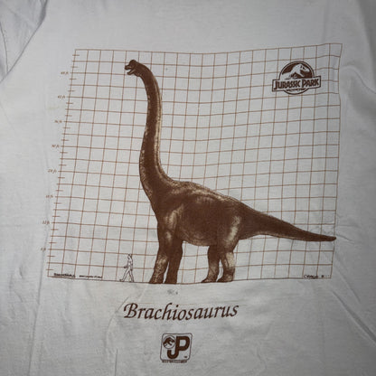 Jurassic Park VTG 1993 T Shirt Size Large Brachiosaurus Dinosaur Animals Humans