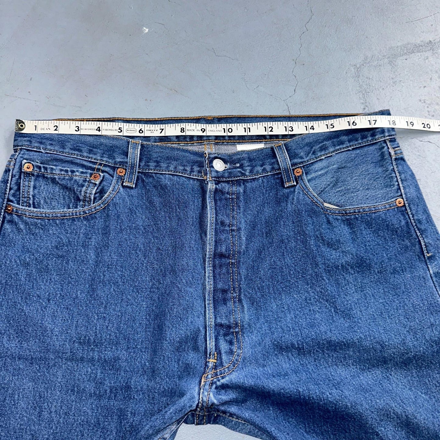Levis 501 Vintage Y2K 90s XX Straight Leg Jeans Blue Med Wash 38x33 Act 36x29