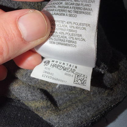 Mountain HardWear Sweater Mens Gray Yellow Striped Crewneck Wool Outdoor
