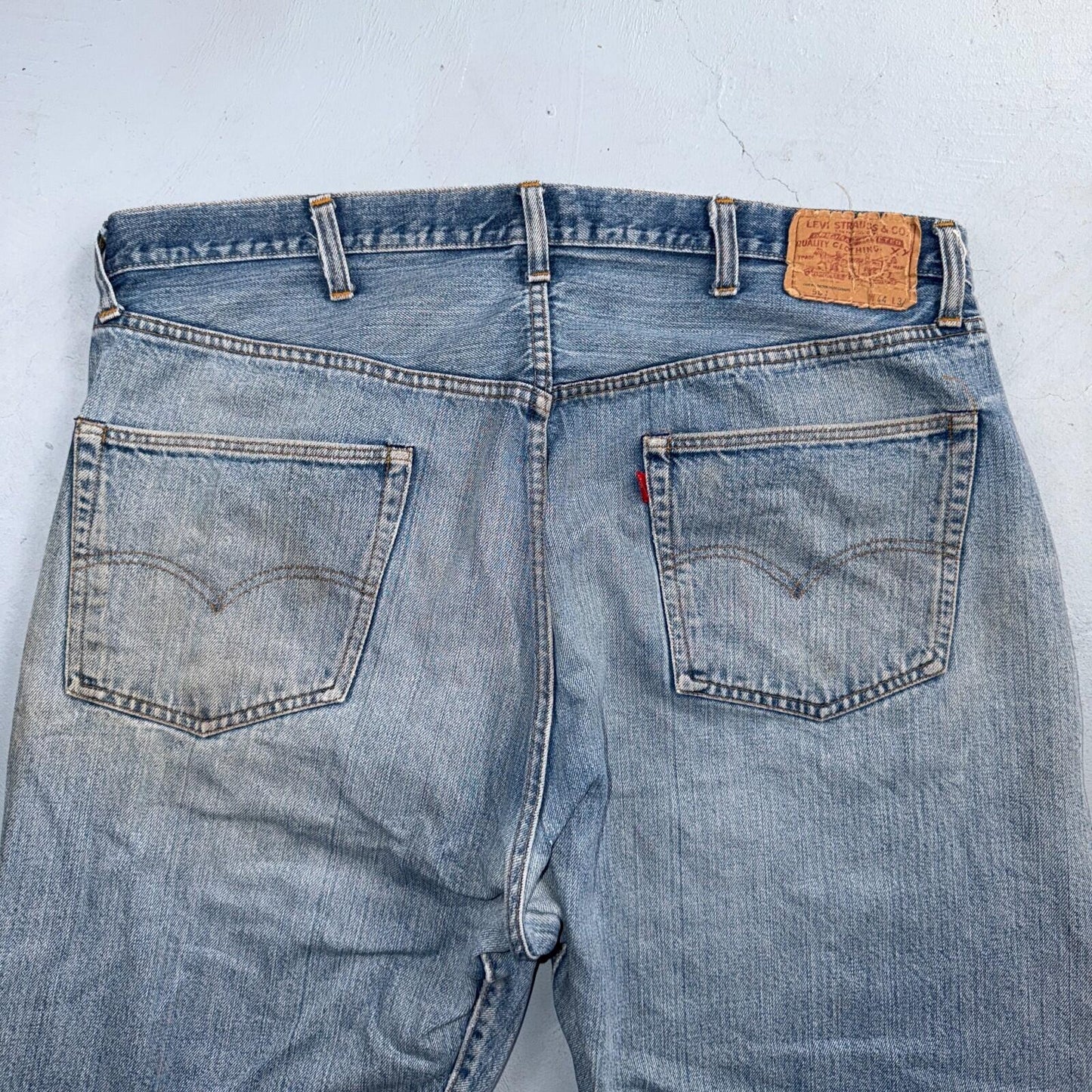 Levis 501 Vintage 70s SS Redline Selvedge USA Jeans Light Wash 44x34 Act 40x30