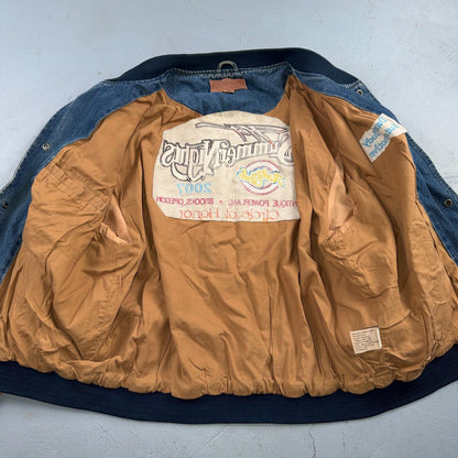 Summer Nights 2007 Vintage Denim Varsity Jacket Y2K Dan Judy Salem Auto Club