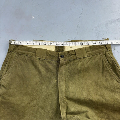 Vintage 50s 60s Duck Canvas Hunting Pants Zip Size 33x26 Rockabilly Double Knee