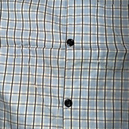 Vintage 1950s Loop Collar Truval Cotton Rockabilly Shirt Small Checkered 50s 60s