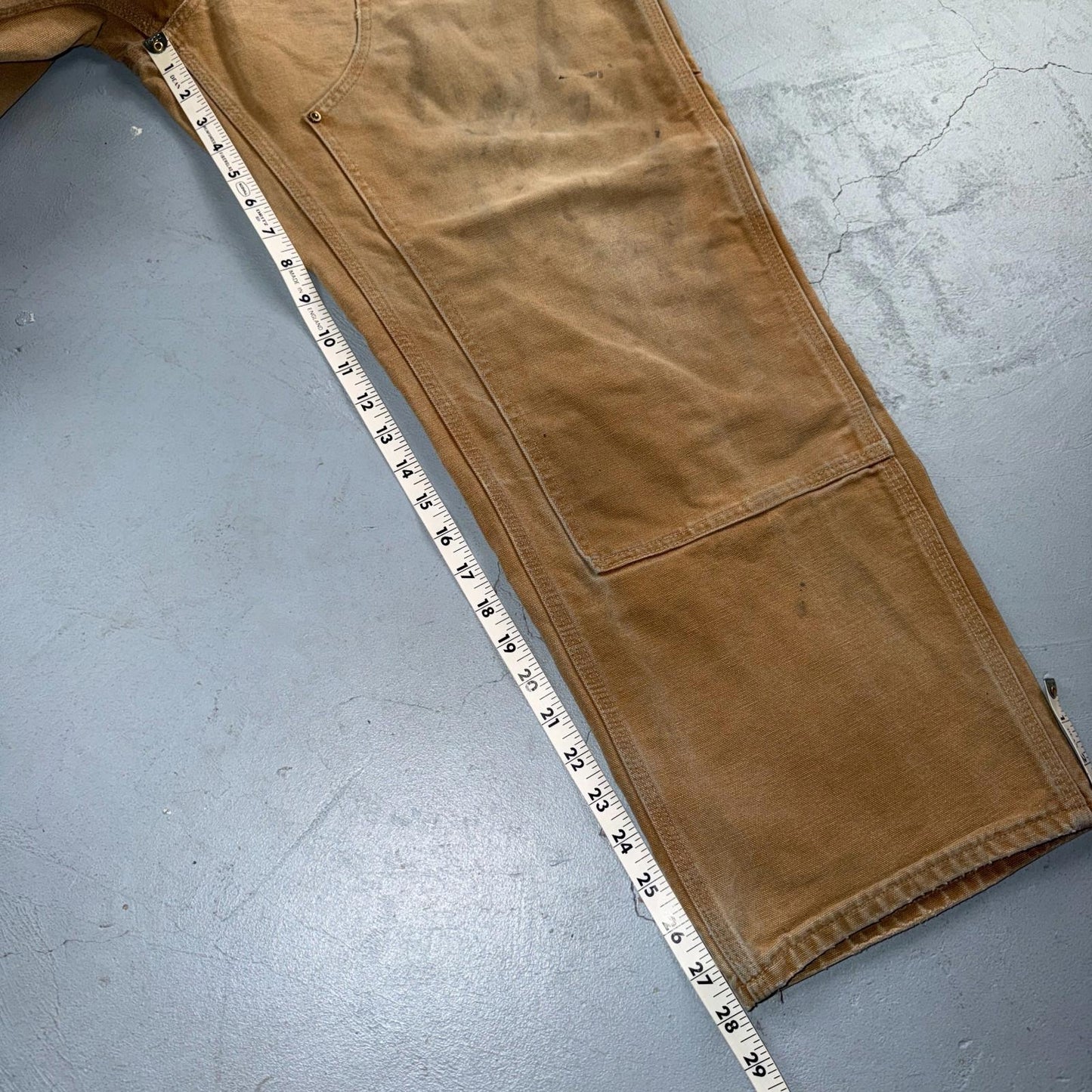 Carhartt VTG Double Knee Carpenter Pants B01 USA BRN Brown 36x28 Thrashed