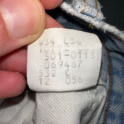 Levis 501 Vintage 80s USA XX Straight Leg Jeans Blue Light Wash 34x36 Act 31x34