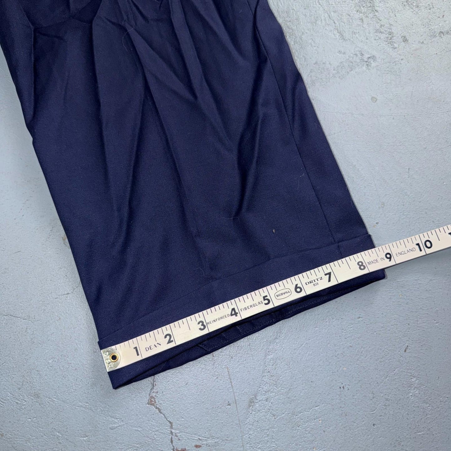 1990s Custom VTG Mens 2 PC Suit 40 Jacket Coat Pants Navy Blue Wool Rockabilly