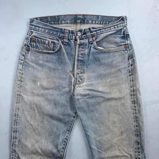 Levis 501 Vintage 80s Redline Selvedge USA XX Jeans Light Wash 32x38 Act 29x32