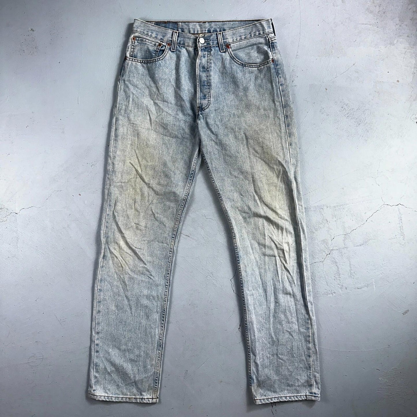 Levis 501 Vintage Y2K Hungary Straight Leg Jeans 33x34 90s Light Wash Act 31x32