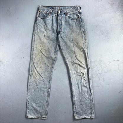Levis 501 Vintage Y2K Hungary Straight Leg Jeans 33x34 90s Light Wash Act 31x32