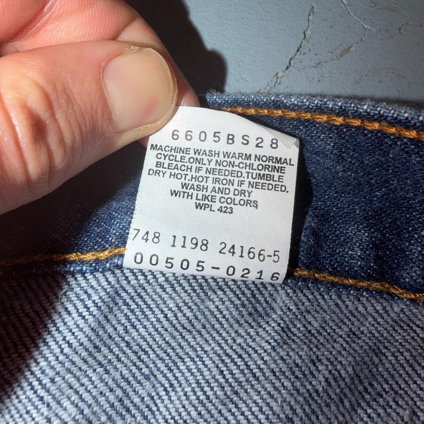 Levis 505 Vintage 90s Red Tab Straight Blue Jeans Med Was 34x34 Act 32x33