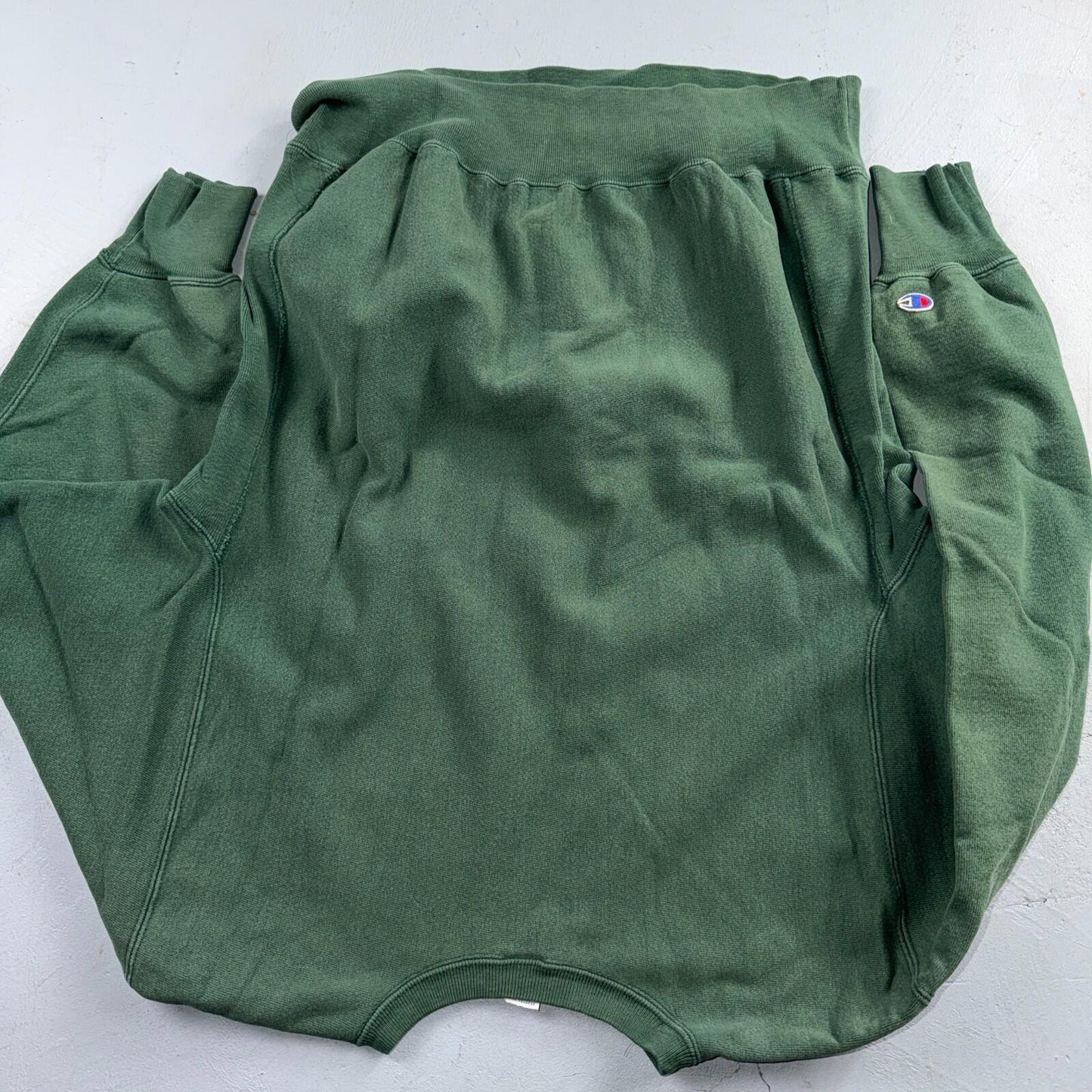 Vintage Champion 90s USA Green Reverse Weave Sweatshirt Blank XL Gusset Jumper