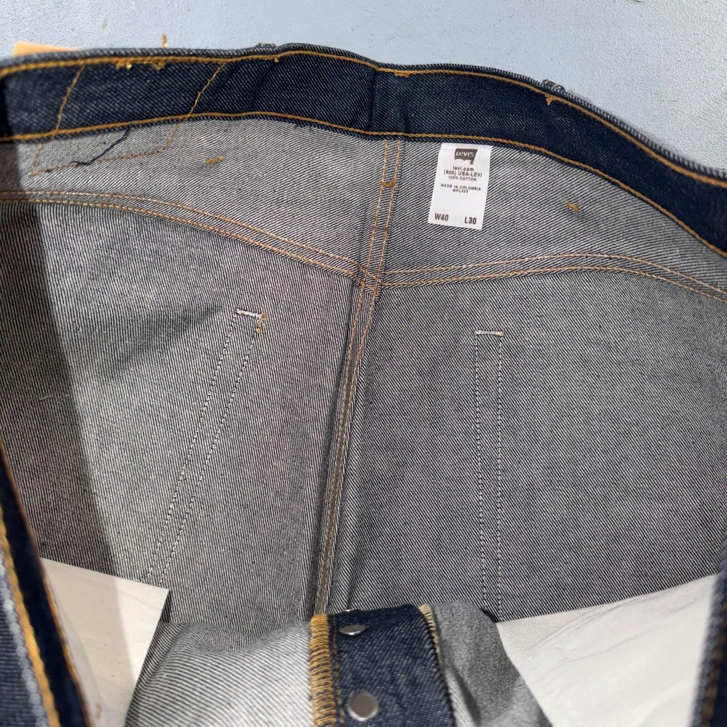 Levis 501 Vintage Y2K Deadstock XX Straight Leg Jeans Black Dark Wash 40x30
