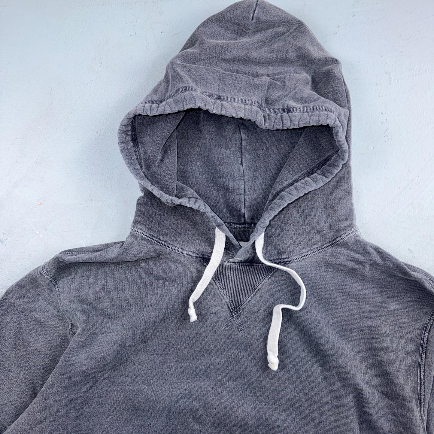 Todd Snyder Canada Hoodie L Blue Metal Popover Sweatshirt Distressed VTG Stlye