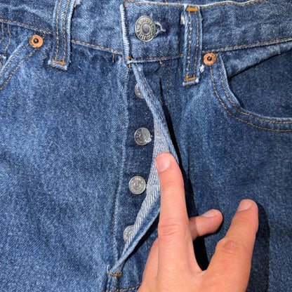 Levis 501 Vintage 80s USA XX Straight Leg Jeans Blue Med Wash 30x32 Act 26x28