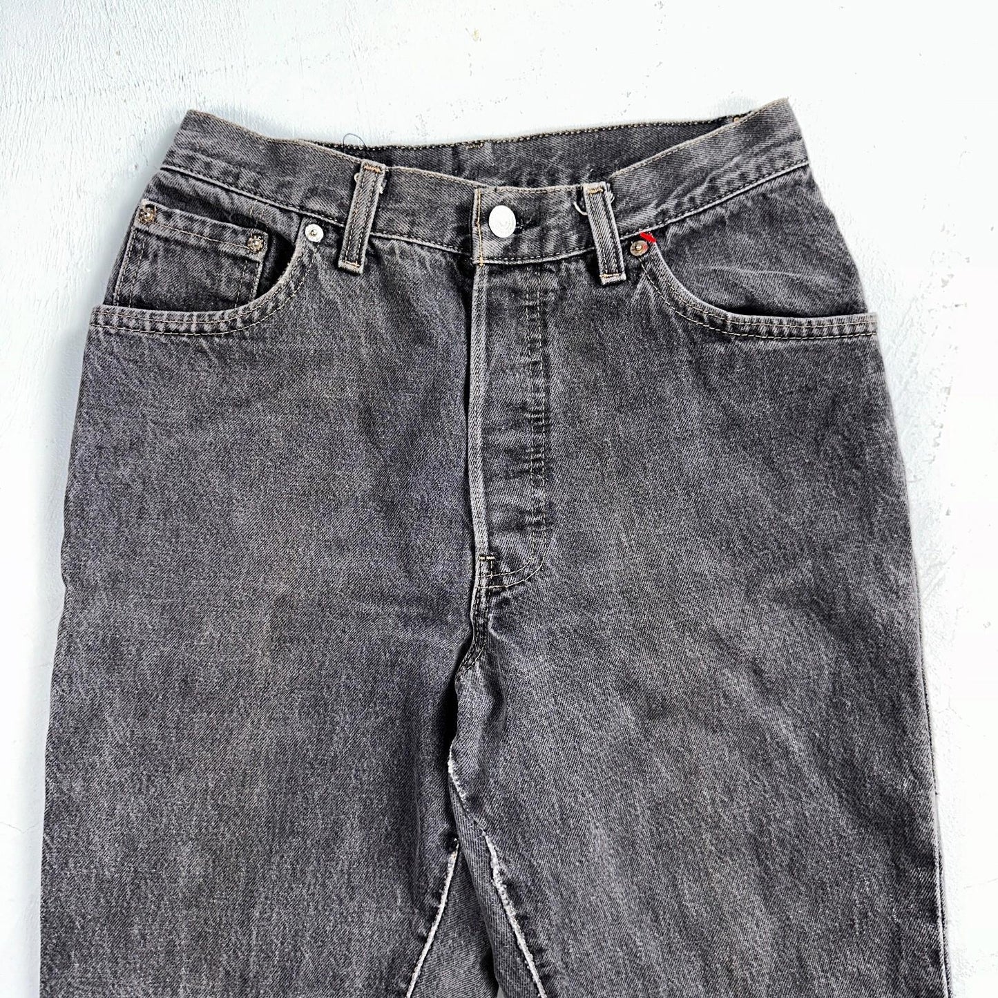 Levis 501 Vintage 80s USA XX Straight Leg Jeans Womens Faded Grey Wash Act 26x31
