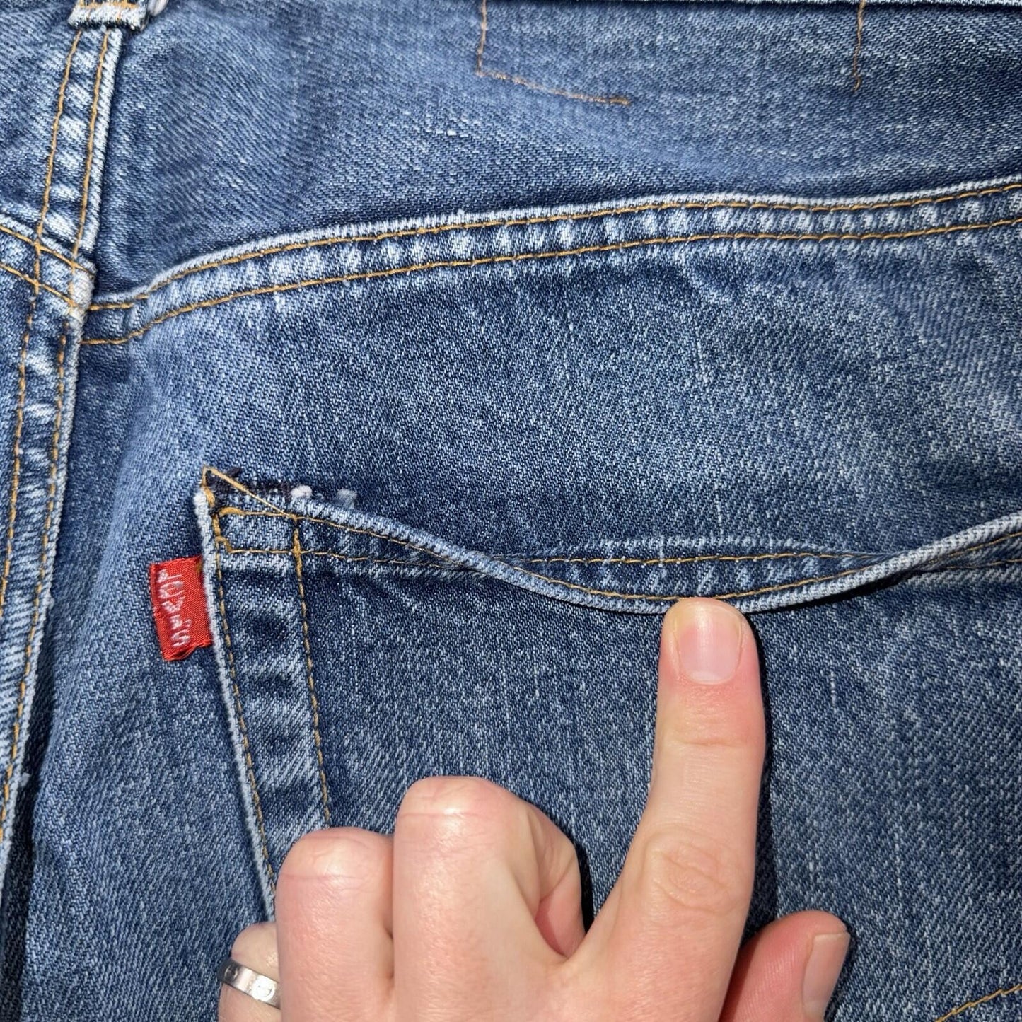 Levis 505 VTG 70s SS USA Single Stitch 1970s Jeans Med Wash Talon 33x30 Ac 32x29